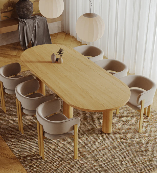 Eiken Tafel Halfrond Pure