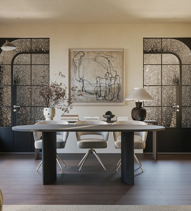 Eiken Tafel Halfrond Deep Black