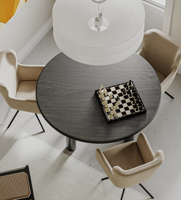 Eiken Tafel Rond Deep Black