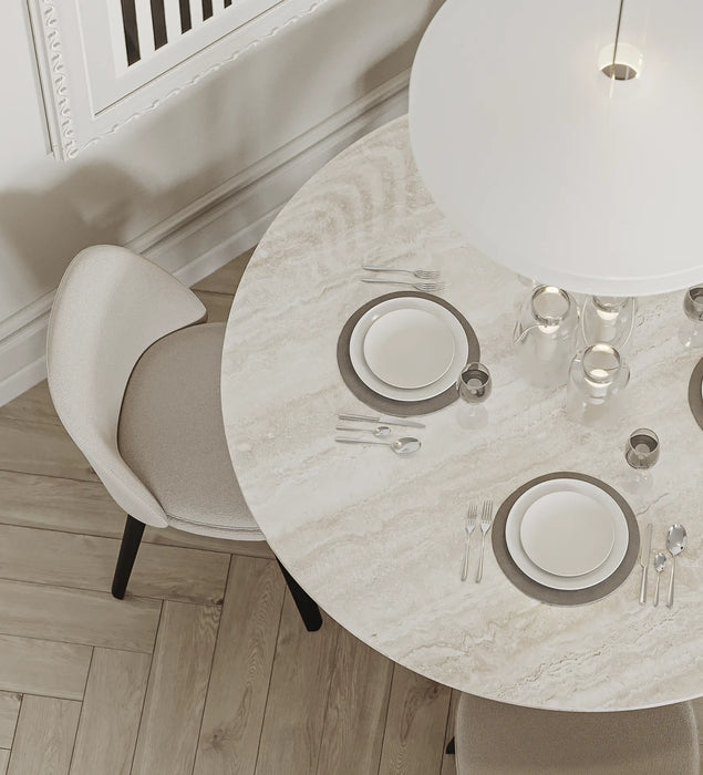 Eettafel Rond Travertin