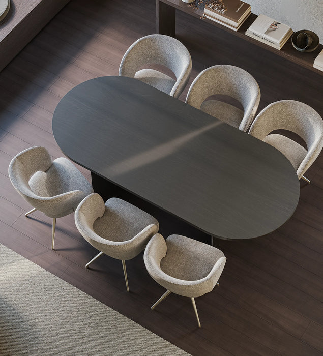 Eiken Tafel Halfrond Deep Black