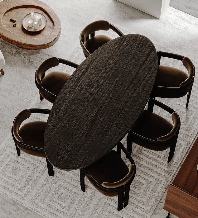 Eiken Tafel Ovaal Deep Black