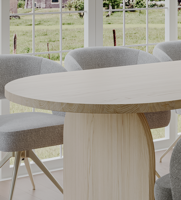 Eiken Tafel Halfrond White 5%