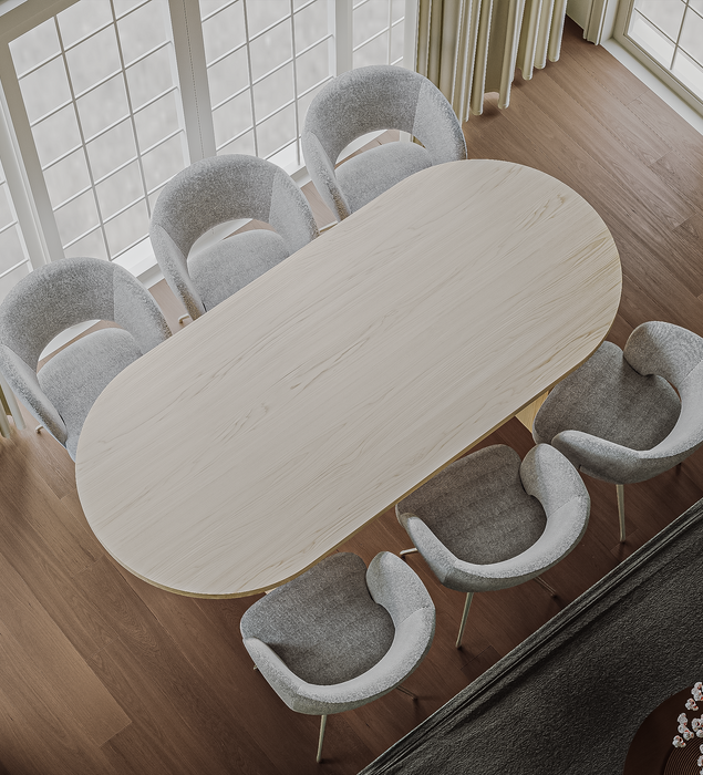 Eiken Tafel Halfrond White 5%