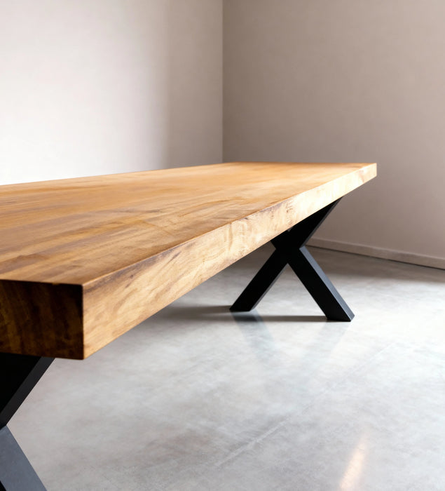 Boomstam eettafel Iroko 280 x 90 cm, foto 2