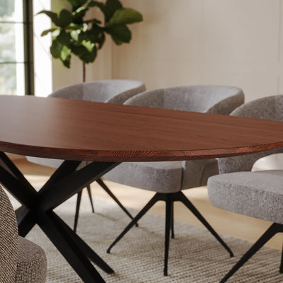 Eiken Tafel Halfrond Chocolate