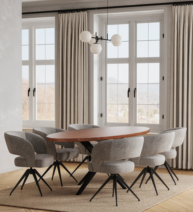 Eiken Tafel Ovaal Chocolate