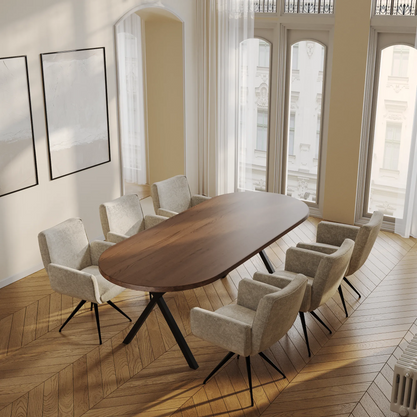 Eiken Tafel Halfrond Cortado