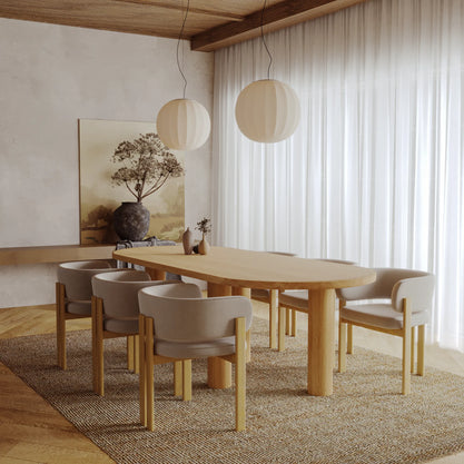 Eiken Tafel Halfrond Pure