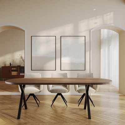 Eiken Tafel Halfrond Cortado