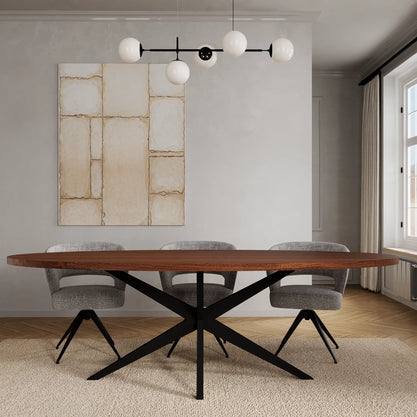 Eiken Tafel Ovaal Chocolate