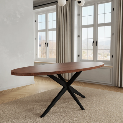 Eiken Tafel Ovaal Chocolate