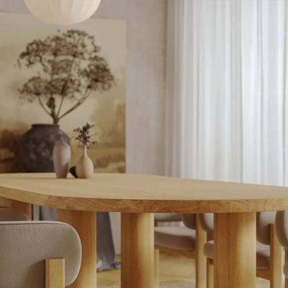 Eiken Tafel Halfrond Pure