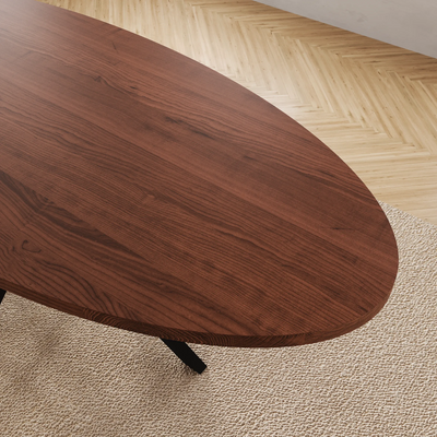 Eiken Tafel Ovaal Chocolate
