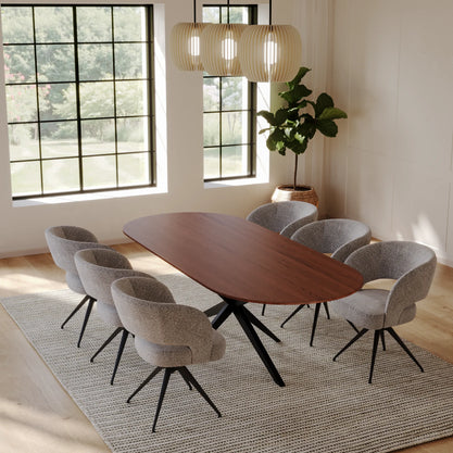 Eiken Tafel Halfrond Chocolate