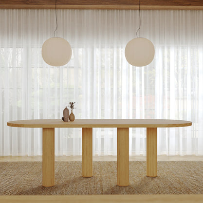 Eiken Tafel Halfrond Pure