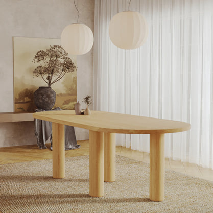 Eiken Tafel Halfrond Pure