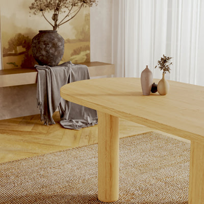Eiken Tafel Halfrond Pure