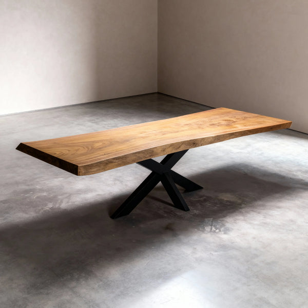 Boomstam eettafel van Tali hout, 270 x 100 cm, blad uit één stuk massief hout