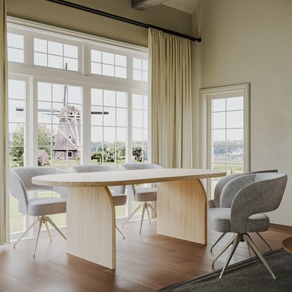 Eiken Tafel Halfrond White 5%