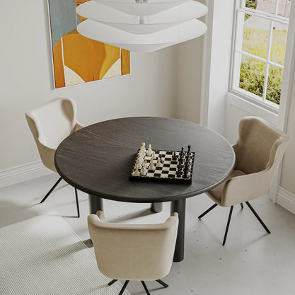 Eiken Tafel Rond Deep Black
