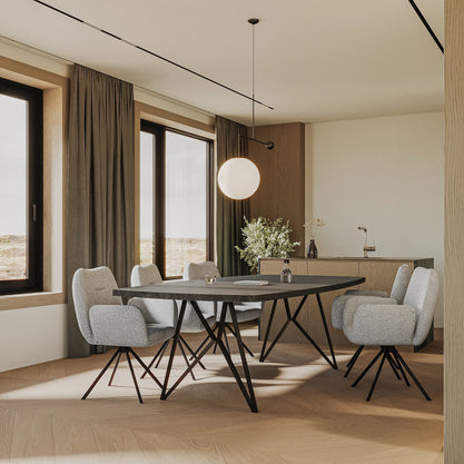 Eiken Tafel Deens Ovaal Deep Black