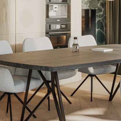 Eiken Tafel Deens Ovaal Deep Black