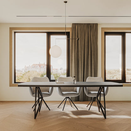Eiken Tafel Deens Ovaal Deep Black
