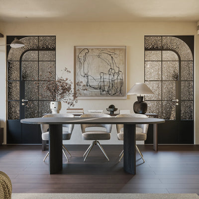 Eiken Tafel Halfrond Deep Black