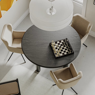 Eiken Tafel Rond Deep Black