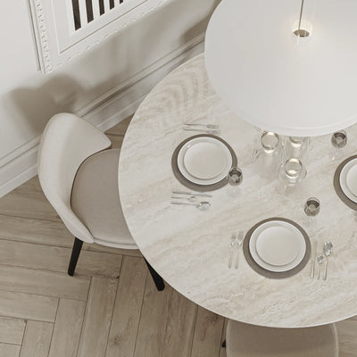 Eettafel Rond Travertin
