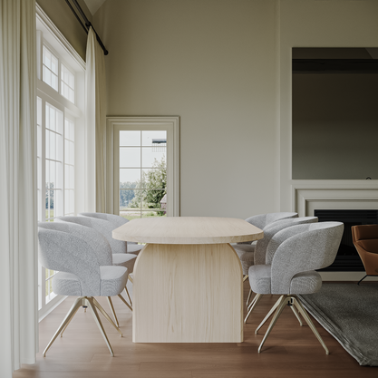 Eiken Tafel Halfrond White 5%