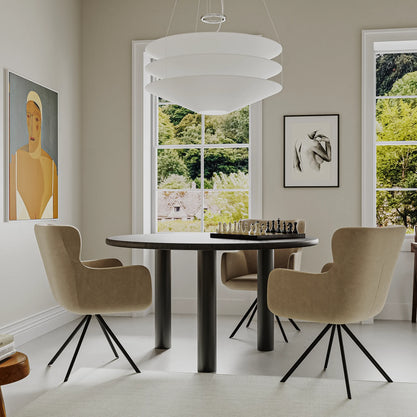 Eiken Tafel Rond Deep Black