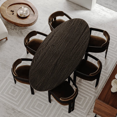 Eiken Tafel Ovaal Deep Black