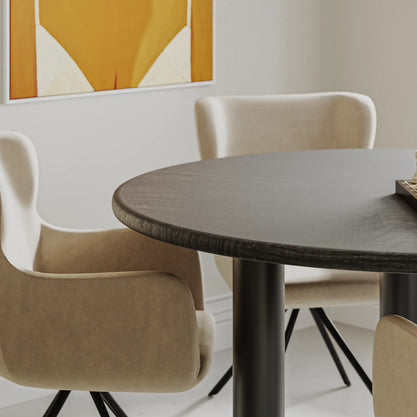 Eiken Tafel Rond Deep Black
