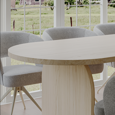 Eiken Tafel Halfrond White 5%