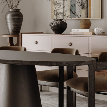 Eiken Tafel Ovaal Deep Black