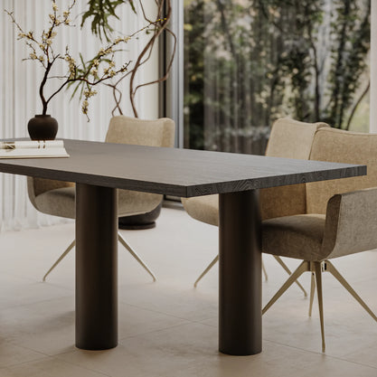 Eiken Tafel Rechthoek Deep Black