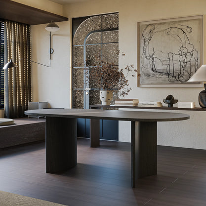 Eiken Tafel Halfrond Deep Black