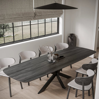 Eiken Tafel Verlengbaar Deens Ovaal Deep Black