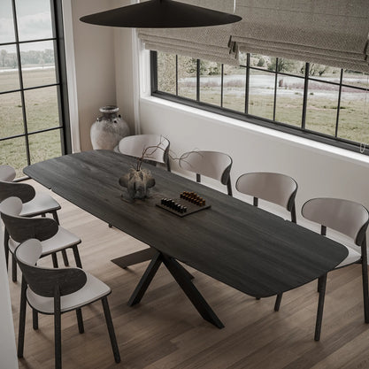 Eiken Tafel Verlengbaar Deens Ovaal Deep Black