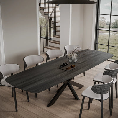 Eiken Tafel Verlengbaar Deens Ovaal Deep Black