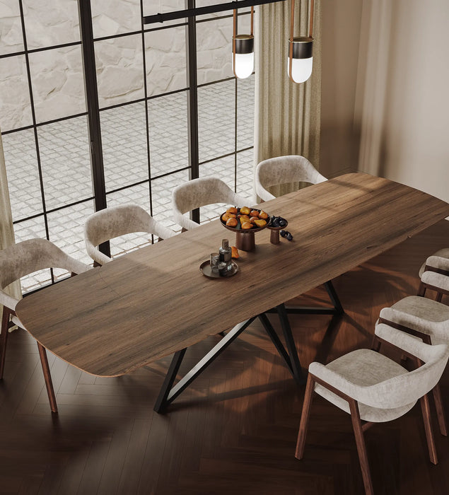 Verlengbare Deens ovale eiken eettafel in de kleur Shell Grey, massief eiken blad