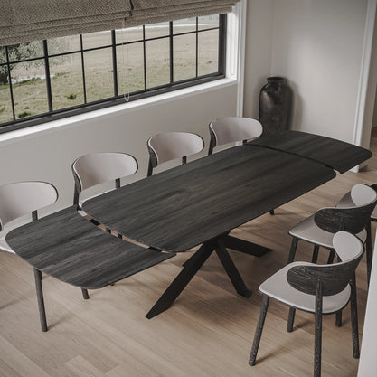 Eiken Tafel Verlengbaar Deens Ovaal Deep Black