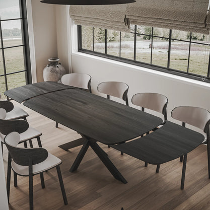 Eiken Tafel Verlengbaar Deens Ovaal Deep Black