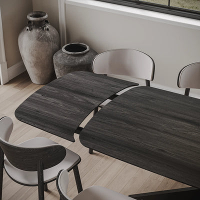 Eiken Tafel Verlengbaar Deens Ovaal Deep Black