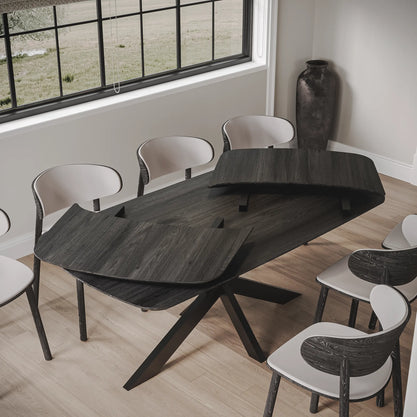 Eiken Tafel Verlengbaar Deens Ovaal Deep Black
