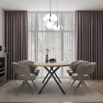 Eiken Tafel Halfrond Natural